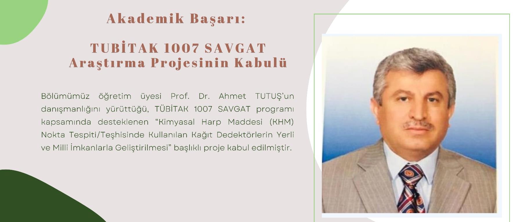 TÜBİTAK 1007 SAVGAT Araştırma Projesinin Kabulü